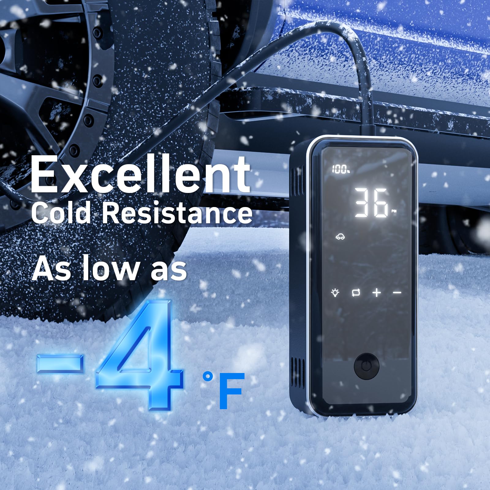 Portable Tire Inflator & Air Compressor - 15000mAh Cordless Electric Air Pump for Car Tires, 45W Fast Charging (3X Faster), 2X Inflation Speed - Perfect for Road Trips, Emergency Tire Inflation & Vehicle Maintenance