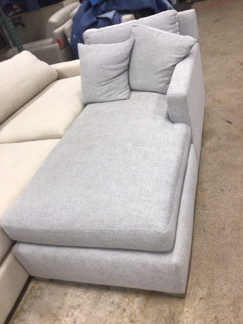 Smokey Grey Fabric Chaise Lounge - Modern Upholstered Accent Chair for Living Room, Bedroom, or Office - Perfect for Relaxing, Reading & Decor