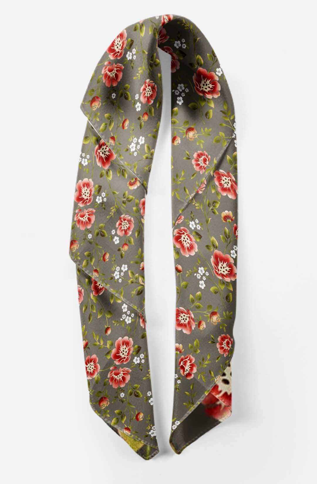 Bimba Printed Pure Silk Scarf - Women's Fashion Hair Wrap, Neck Scarf & Head Bandana - Elegant Accessory for Office, Wedding & Travel