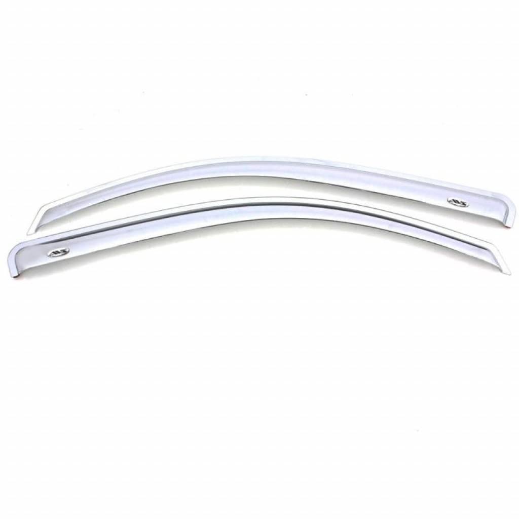 Nissan Titan 2017-2021 AVS Chrome Window Vent Visors - Front 2-Piece Outside Mount Rain Guards (Part #682445) | Weather Protection & Style Upgrade for Trucks