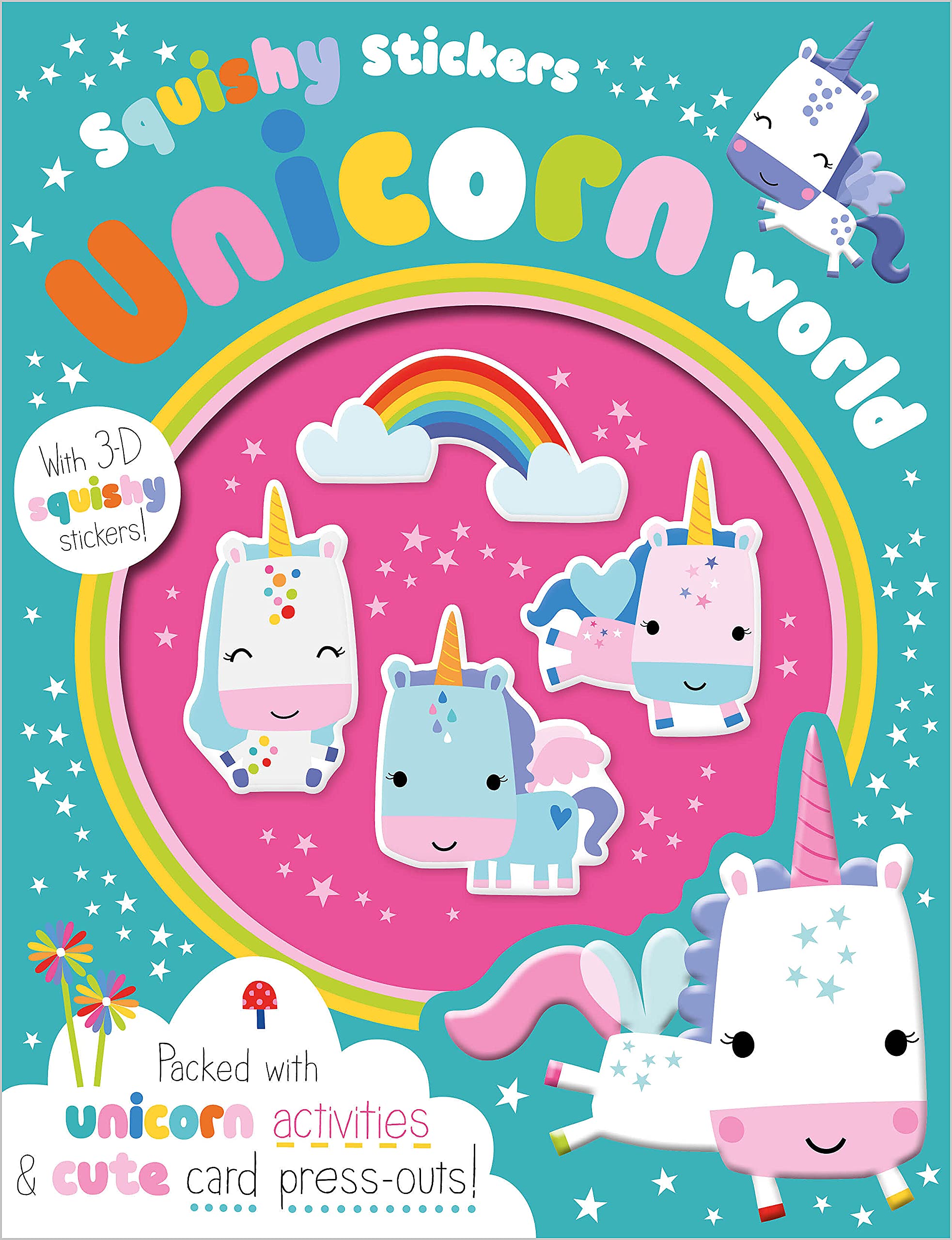 Adorable Squishy Stickers - Unicorn World Collection | Cute 3D Puffy Stickers for Kids, DIY Scrapbooking, Water Bottles, Laptop Decoration & Journaling Supplies