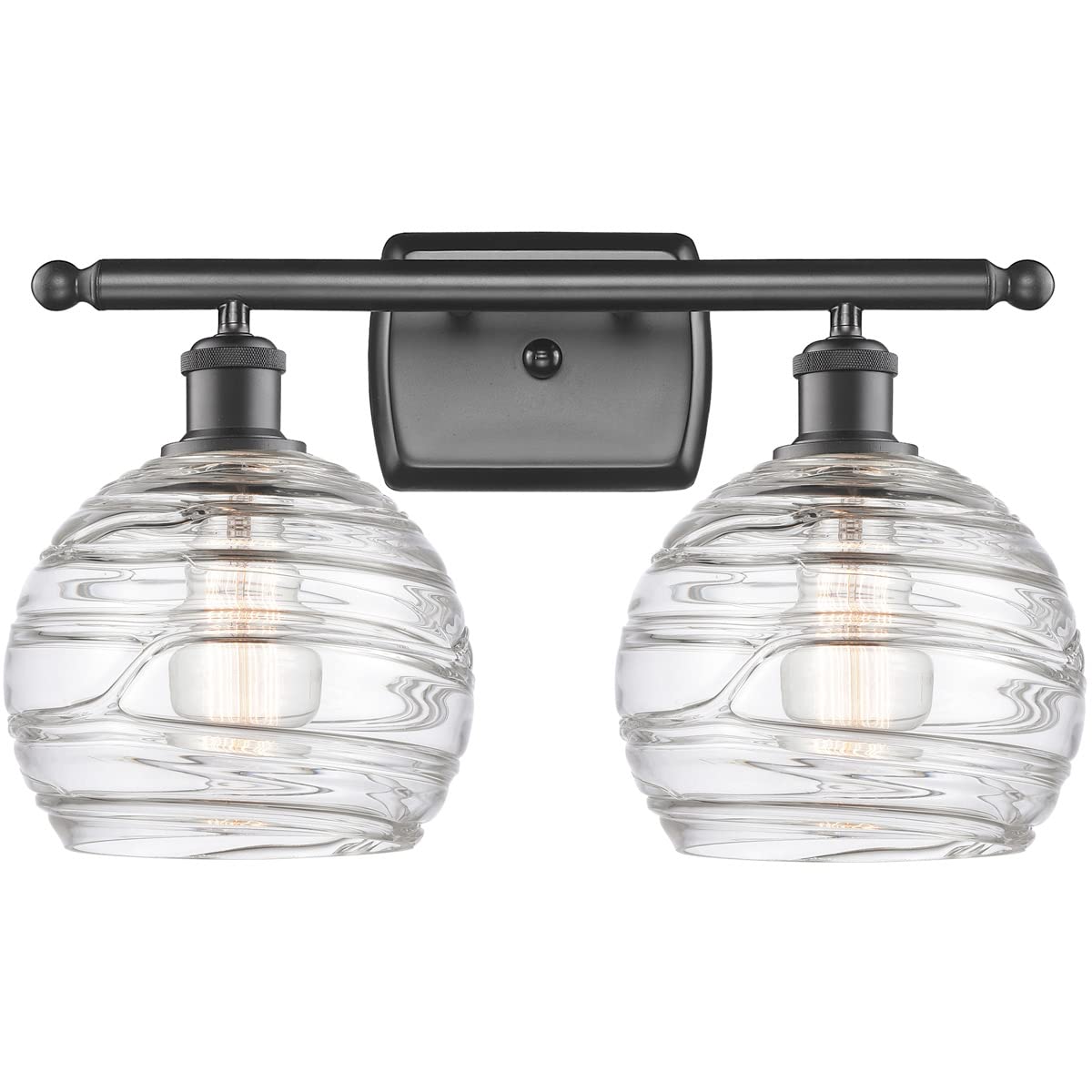 Innovations 516-2W-OB-G1213-8-LED Deco Swirl 2 Light Bathroom Vanity Fixture - Oil Rubbed Bronze - Ballston Collection - Perfect for Modern Bathroom Lighting and Home Decor