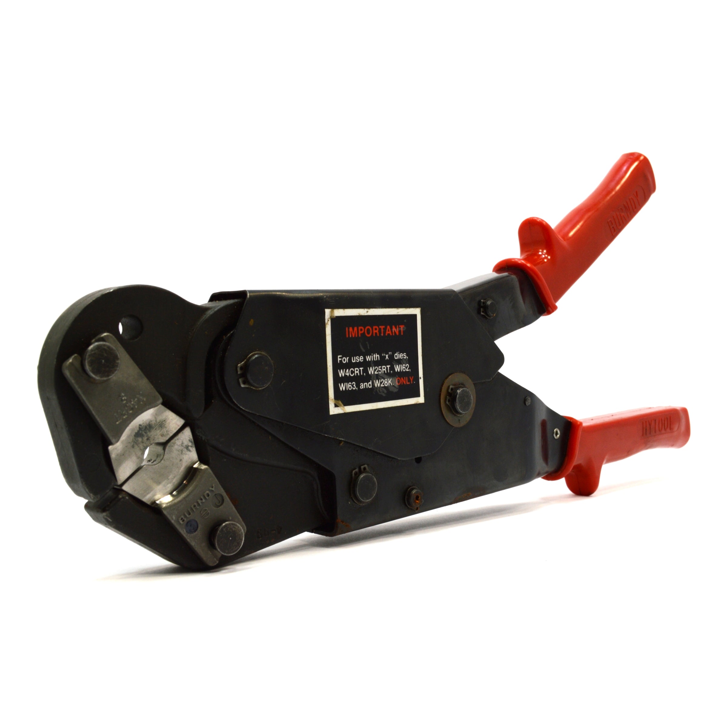 BURNDY OUR840 HYTOOL Ratchet Crimping Tool with (3) Die Sets - Used in Excellent Condition - Perfect for Electrical Wiring and Cable Terminations