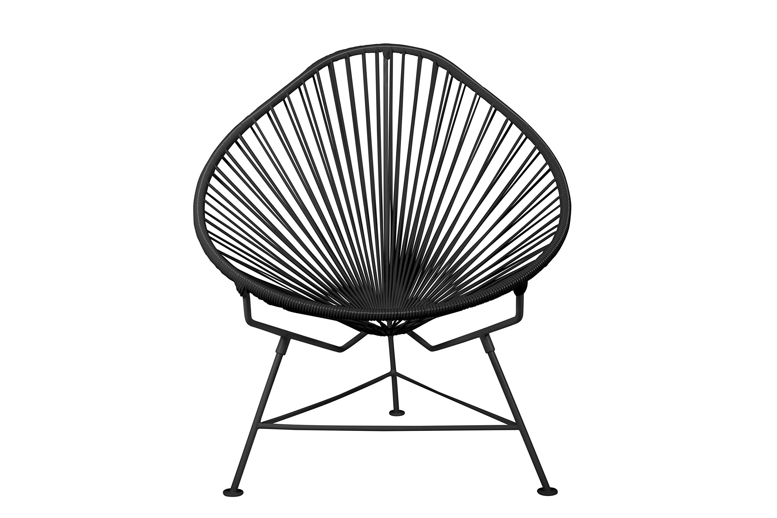 Innit Designs Baby Acapulco Chair - Black Wicker Weave with Black Metal Frame - Perfect for Nursery, Patio, and Indoor Kids' Play Area