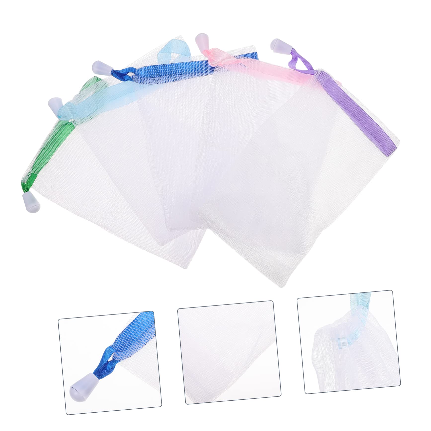 20Pcs Reusable Soap Foaming Nets - Durable Mesh Soap Saver Bags with Hanging Rope for Lathering & Storing Bar Soaps - Bath & Shower Accessories for Sensitive Skin - Eco-Friendly Home, Travel, Gym & Camping Essentials - Perfect for Creating Luxurious Lather & Reducing Soap Waste - Great for Daily Shower, Spa Days, Travel Toiletries, Sustainable Bathroom Routine & Gift Giving - Ideal for Sensitive Skin Care, Eco-Conscious Living, Hotel Stays and On-the-Go Hygiene