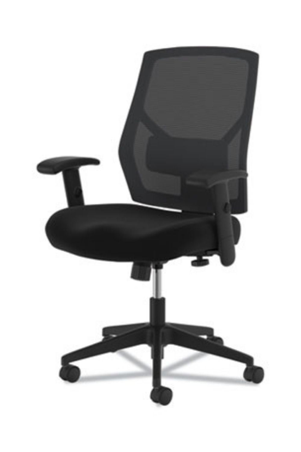 HON Crio High Back Ergonomic Office Chair - Black Fabric with Mesh Back, Adjustable Arms & Lumbar Support - Perfect for Home Office, Gaming & Workspaces
