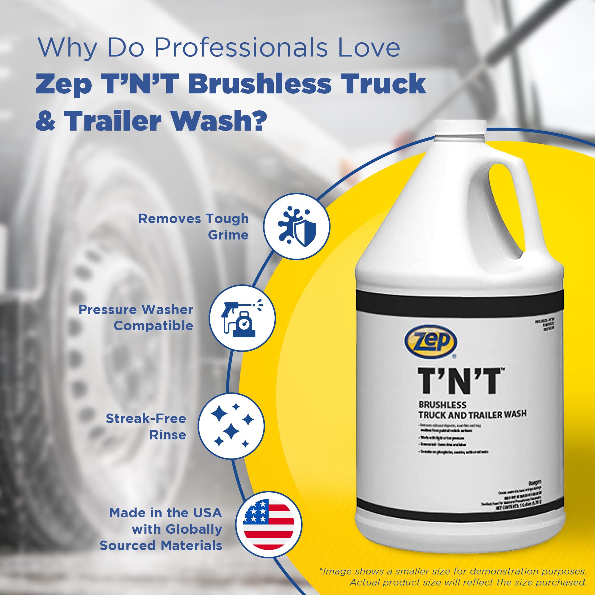 Zep TNT Truck and Trailer Wash - Heavy Duty Cleaner (55 Gallon Drum) for Commercial Fleet Cleaning & Maintenance