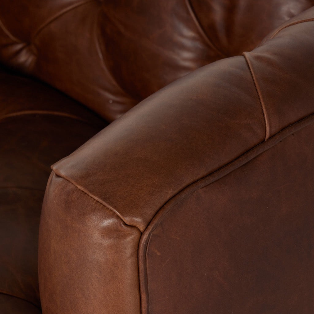 Paul Swivel Chair Raleigh Cigar - Modern Leather Office Chair with 360° Rotation - Perfect for Home Office, Study Room & Executive Workspaces