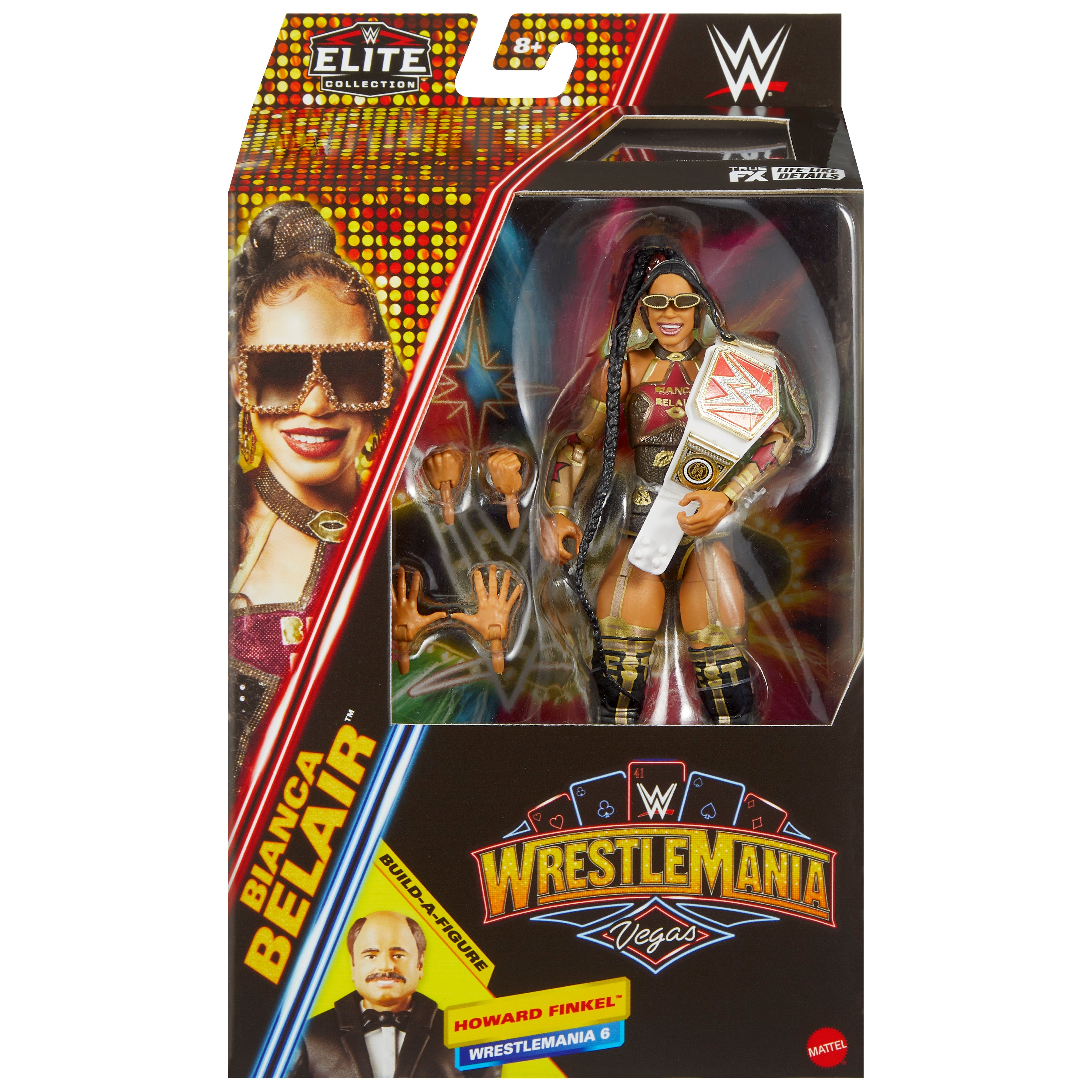 WWE WrestleMania Elite Series Bianca Belair Action Figure with Build-A-Figure (BAF) Part - Collectible Wrestling Toy for Fans & Display