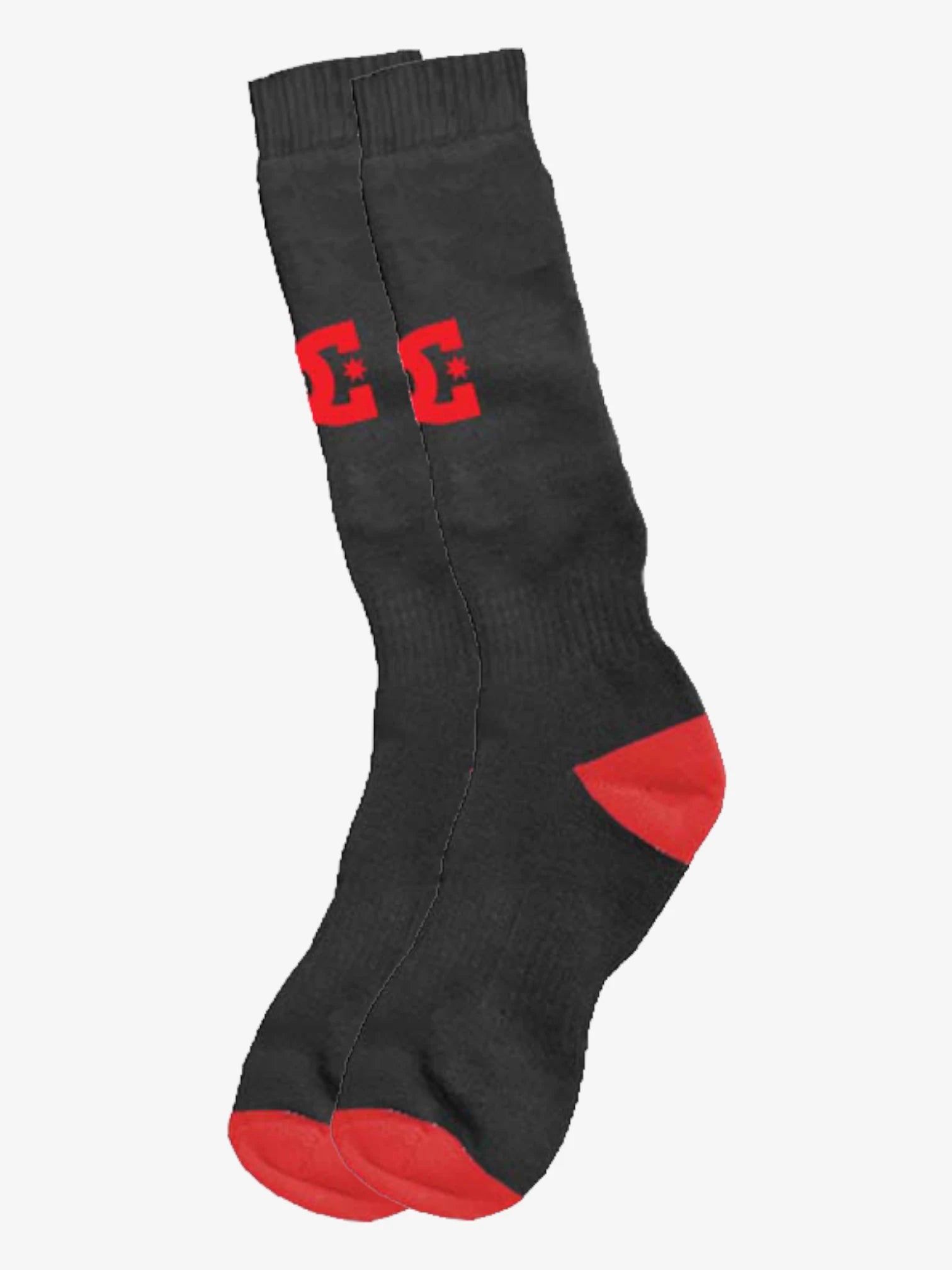 DC Comics Snow Status Tech Socks - Black & Red for Men & Women - Warm & Comfortable Winter Socks for Snowboarding, Skiing & Cold Weather Activities