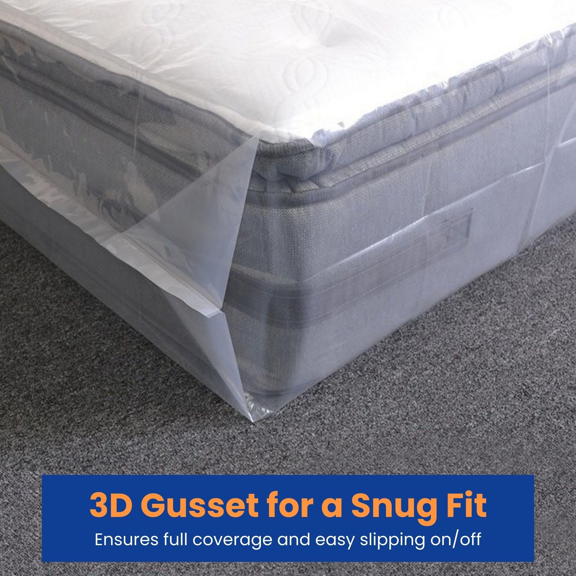 VicMore 2-Pack Queen Size Heavy-Duty Waterproof Mattress Protector - Tear-Resistant Plastic Mattress Cover for Moving, Storage & Bed Bug Protection - Clear Transparent Mattress Pad Fits 8-21