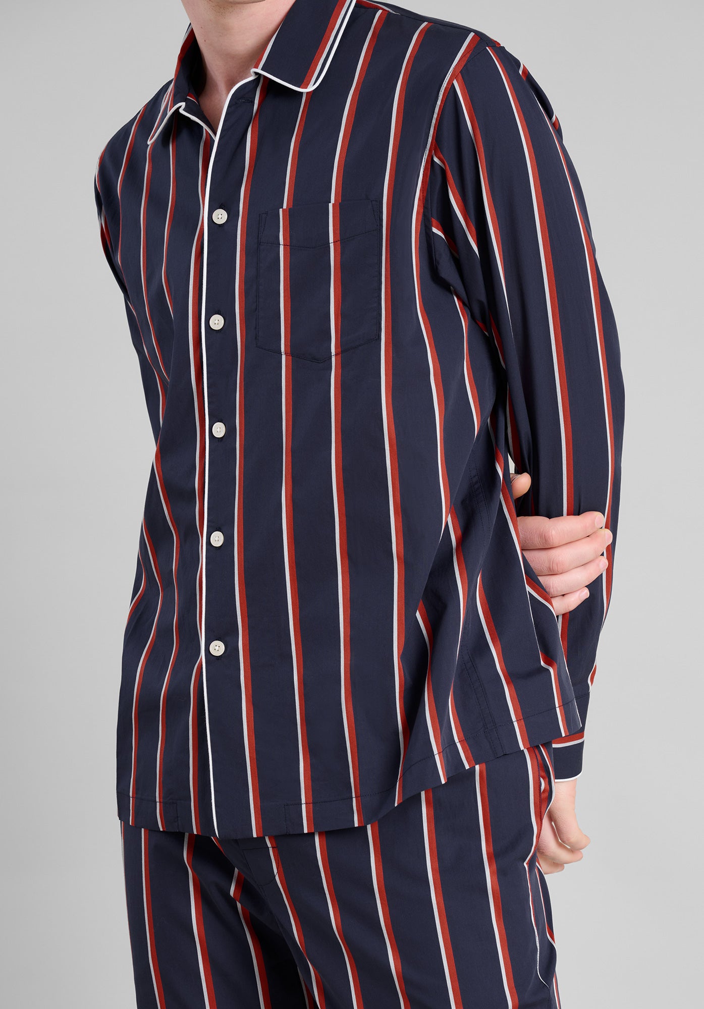 Henry Pajama Set in Marine Stripe - Soft Cotton Sleepwear for Men & Women - Perfect for Lounging, Sleeping & Relaxing at Home