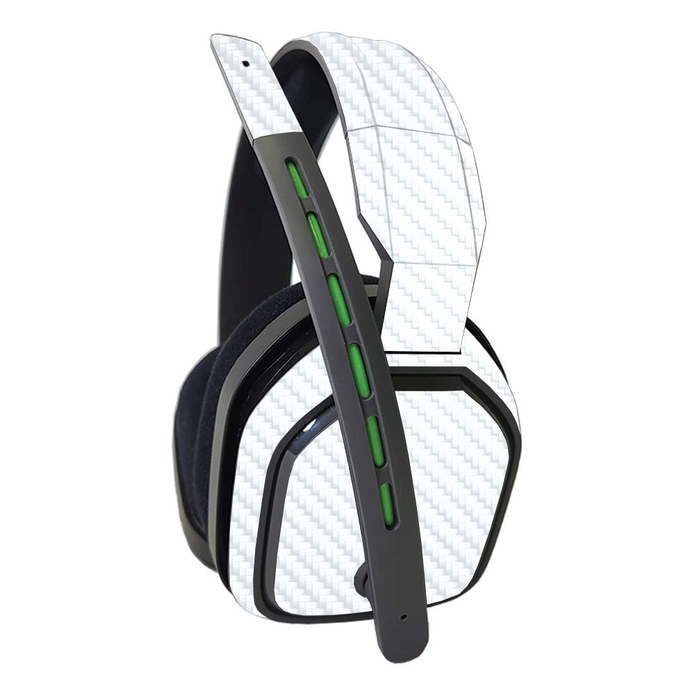 Premium Carbon Fiber Skin for Astro A10 Headset - Solid White | Protective & Durable Textured Cover | Easy to Apply & Remove | Made in USA | Perfect for Gaming, Streaming & Travel Protection