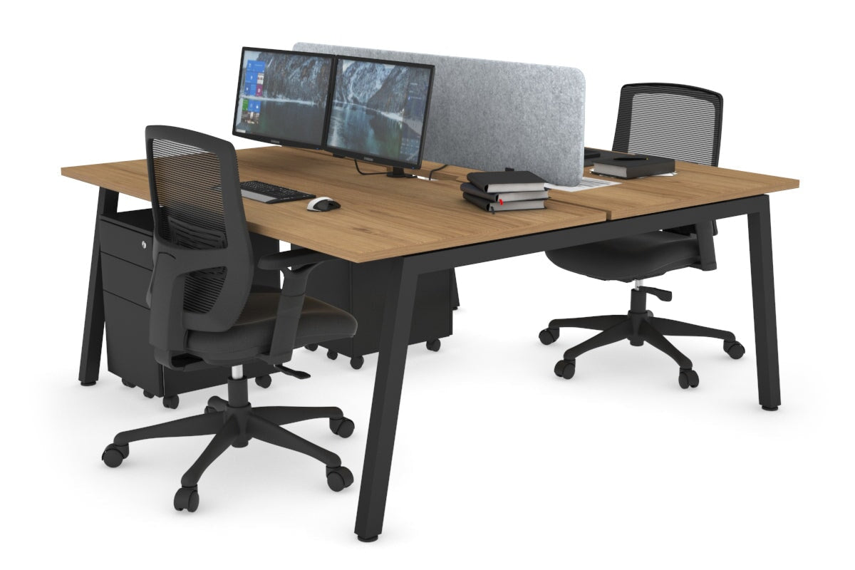 Quadro 2-Person Office Workstation Desk - 1800L x 800W with Cable Management - Perfect for Shared Workspaces & Collaborative Offices