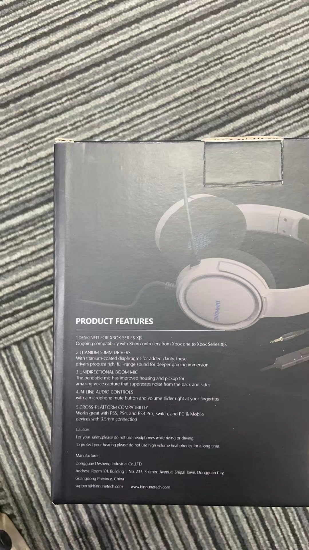 BINNUNE Wired Gaming Headset with Noise Cancelling Microphone for PS5, Xbox Series X/S, PS4, Xbox One, PC, Nintendo Switch - Perfect for Online Gaming, Streaming & Chatting