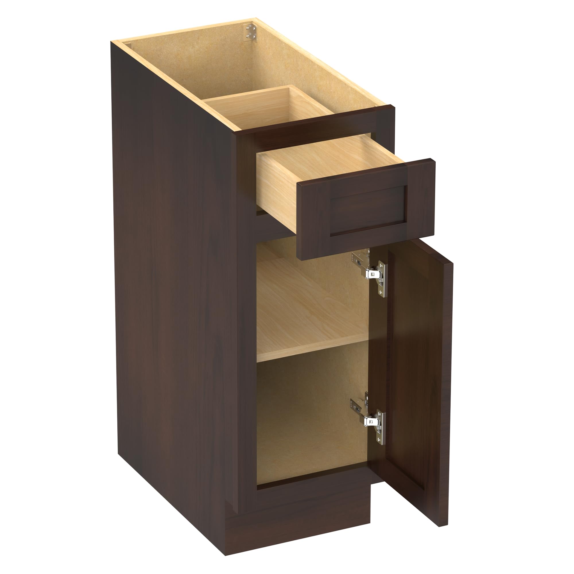 Vanity Art 12 Inch Small Bathroom Vanity Cabinet with Soft Closing Drawer & Door - Right Offset Shaker Design, Floor Mount Storage Organizer (VA4012-1B) - Perfect for Compact Bathrooms, Powder Rooms & Space-Saving Solutions