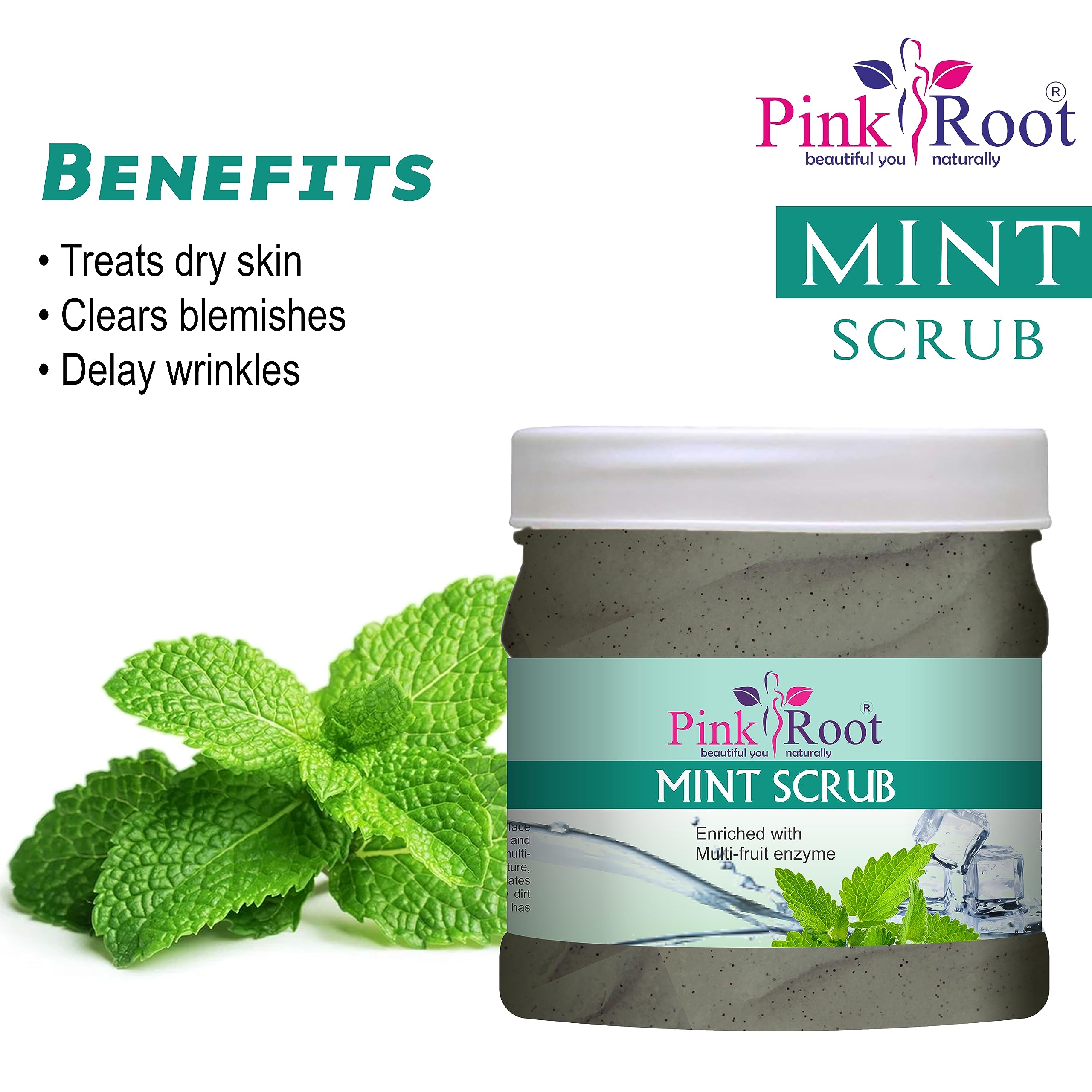 **Pink Root Kiwi & Mint Scrub Massage Gel 500ml - Exfoliating & Relaxing Body Care for Spa, Post-Workout, and At-Home Self-Care**