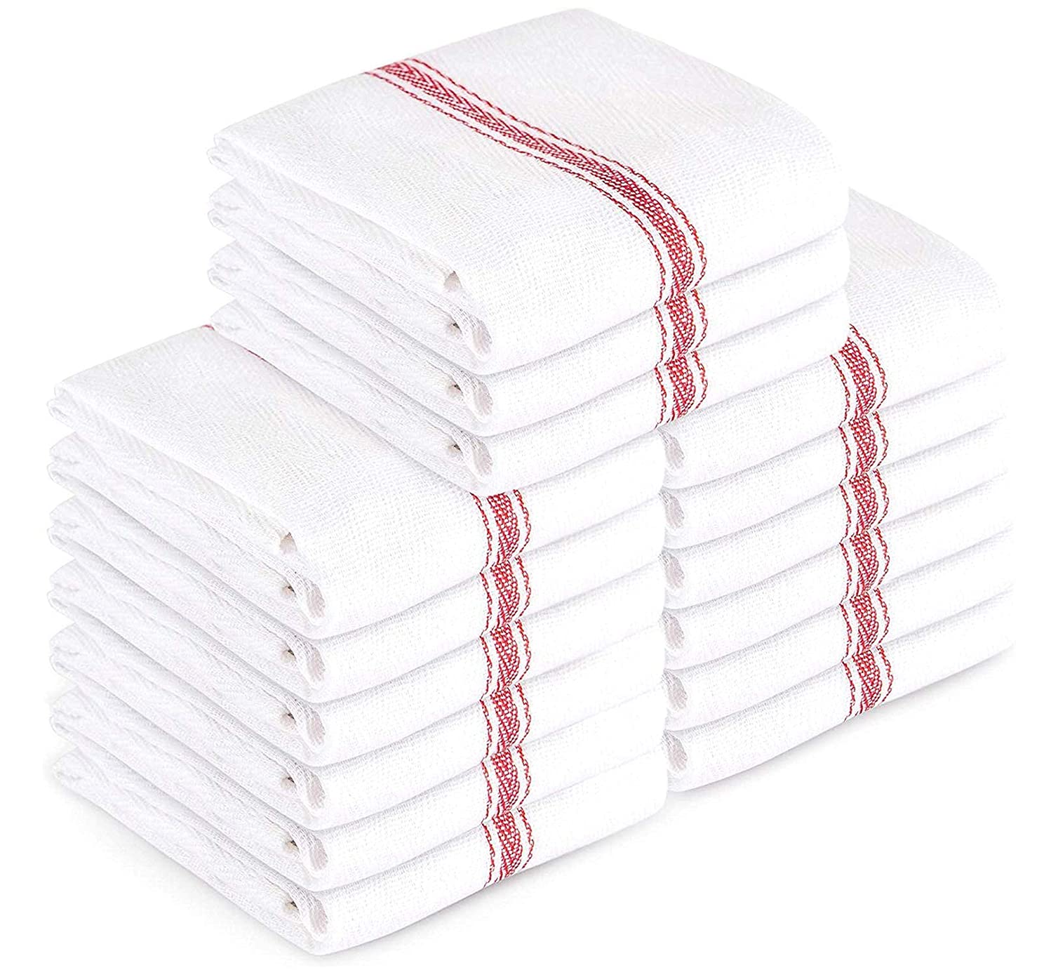 AMA Premium Kitchen Towels Set of 15 - Super Absorbent & Quick-Drying Dish Cloths for Cleaning, Wiping & Dish Drying - Perfect for Kitchen, Restaurant & Household Use