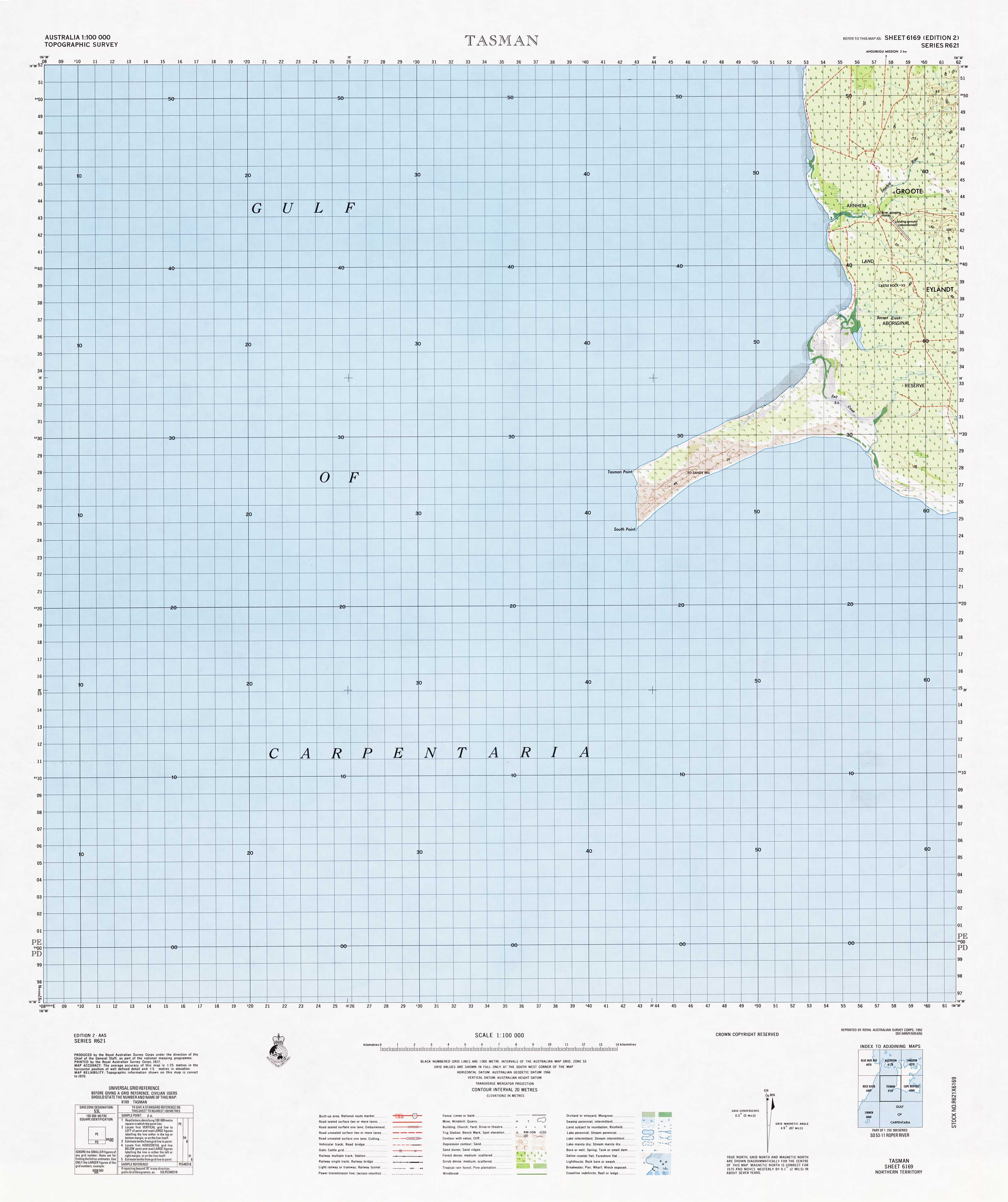 6169 Tasman 1:100,000 Scale Topographic Map - Hiking, Camping & Outdoor Adventure Navigation