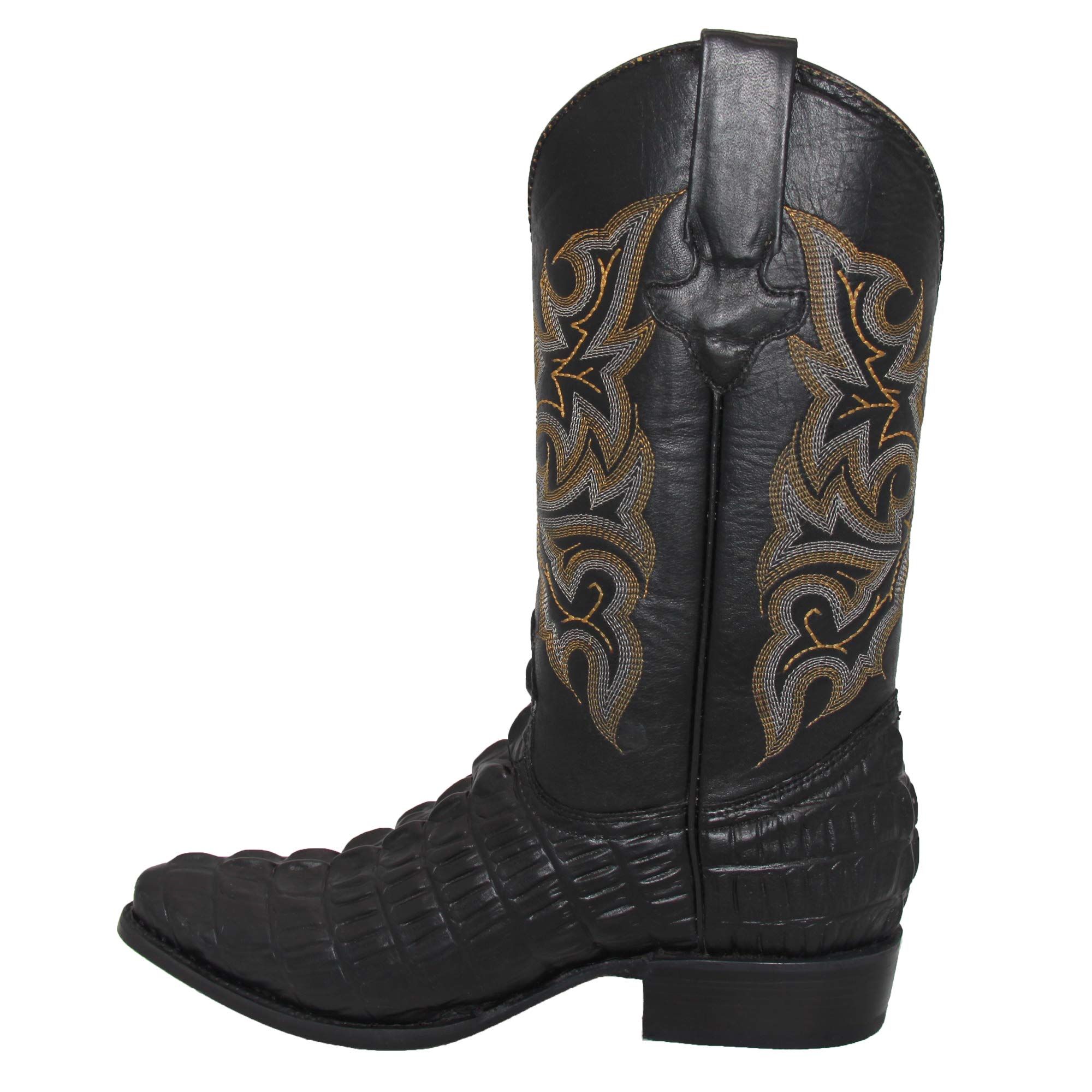 Men's Genuine Leather Cowboy Boots with Crocodile Alligator Design - Western Style Boots with Free Matching Belt for Rodeo, Country Dance & Outdoor Adventures