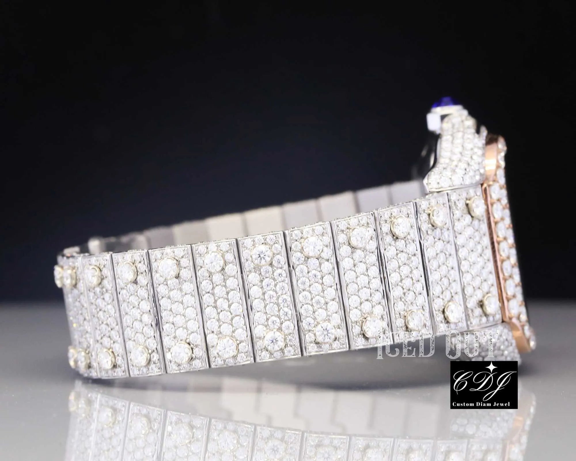 Luxury White Gold VVS Moissanite Iced Out Watch for Men - Diamond-Cut Bezel & High-Quality Stones - Perfect for Gifts, Weddings & Special Occasions