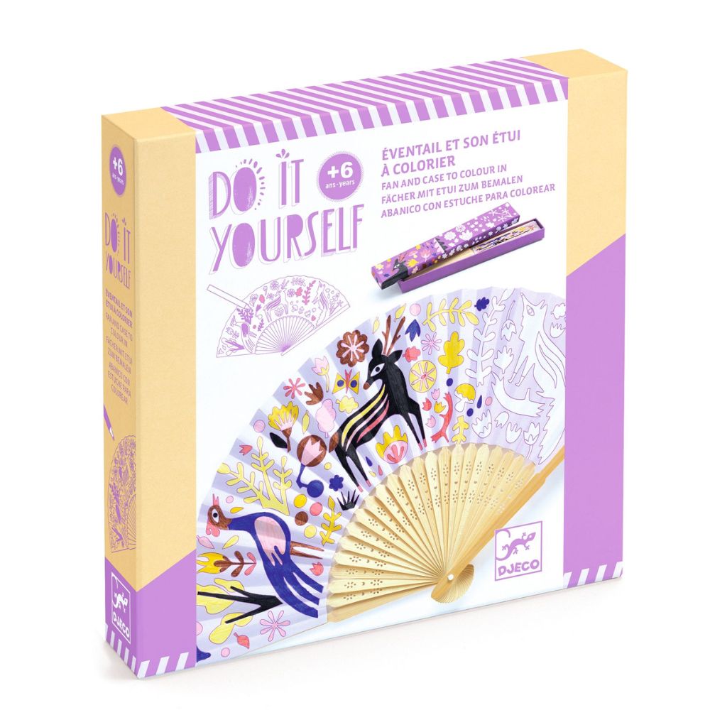 DIY Woodland Beauty Fan Coloring Kit - Creative Art & Craft Activity for Kids, Adults - Perfect for Home Decor, Party Favors & Gifts