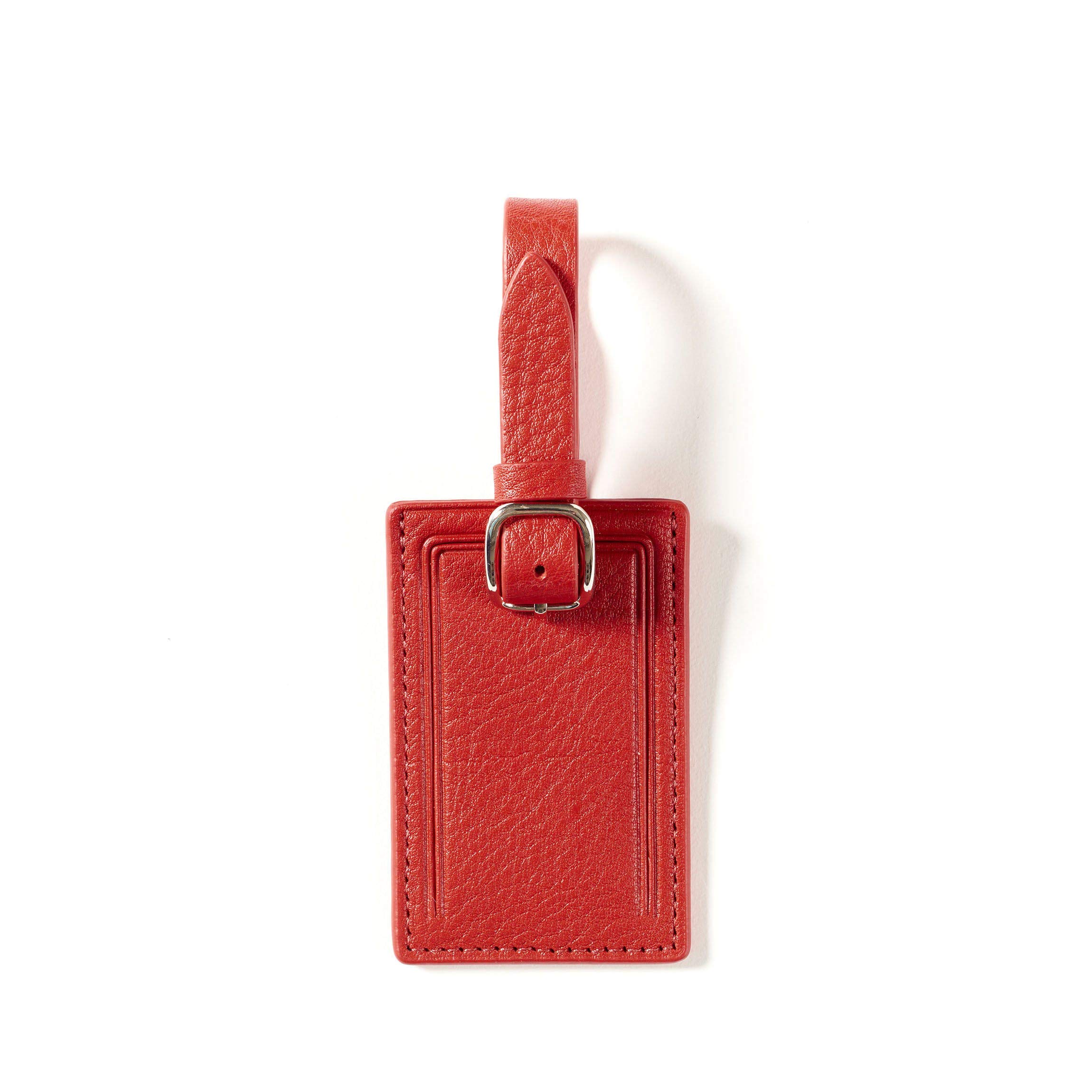 Leatherology Scarlet Mini Rectangular Leather Luggage Tag - Durable Travel Accessory for Suitcases, Bags & Backpacks | Perfect for Business Trips, Vacations & Gift Giving