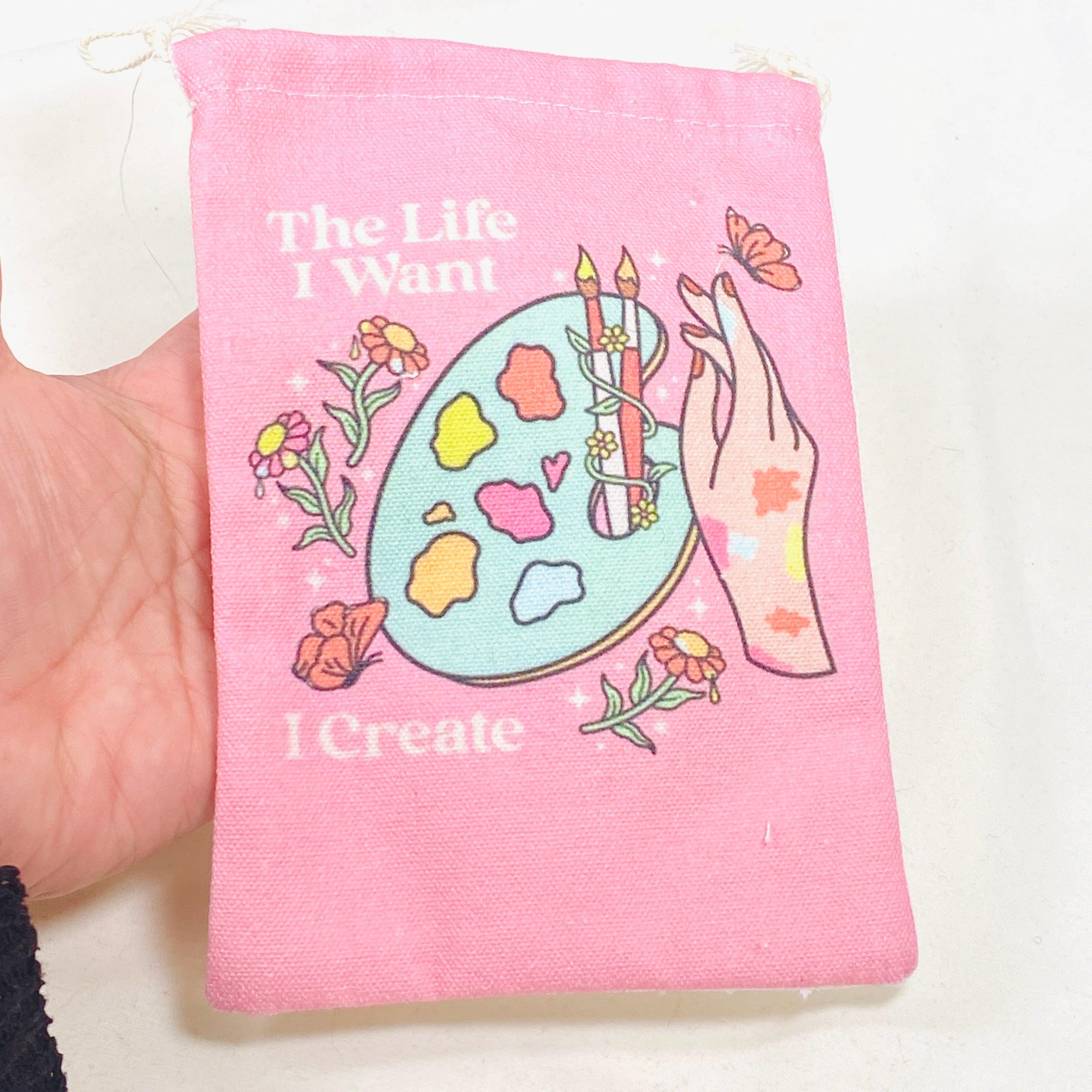 Premium Canvas Tarot Card Pouch with Drawstring - Durable & Stylish Storage for Tarot Decks, Oracle Cards, and Crystals - Perfect for Travel, Readings, and Spiritual Practices
