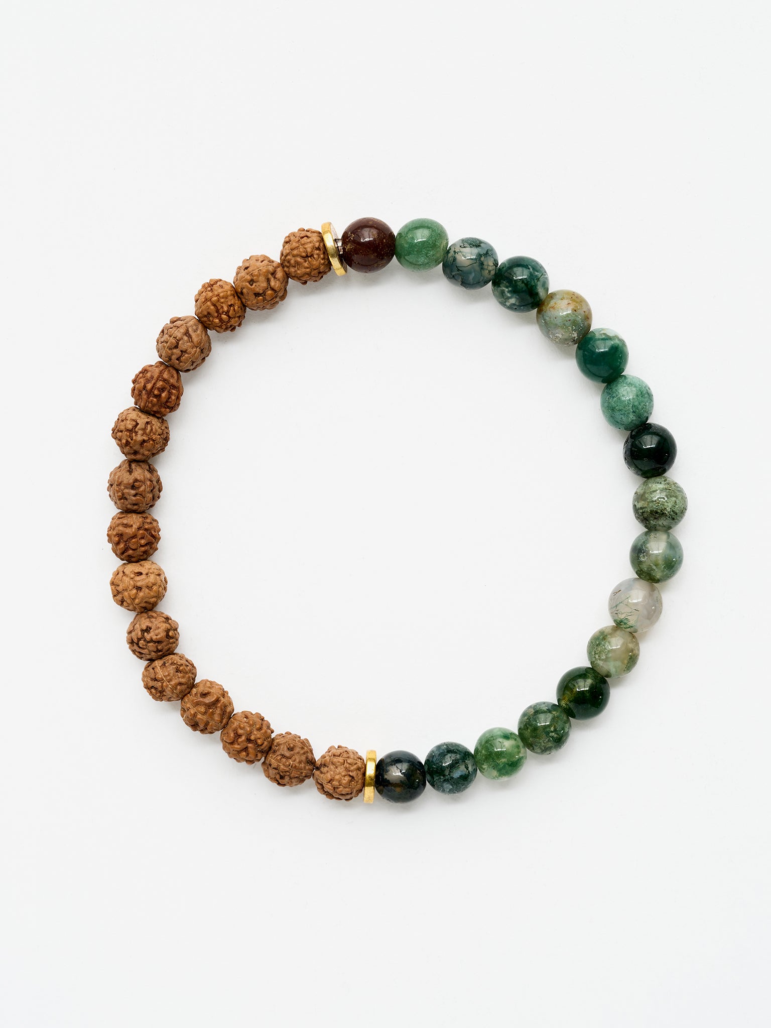 Authentic Mala Bead Bracelet - Natural Indian Agate Stone for Meditation, Yoga & Spiritual Healing | Handmade Buddhist Prayer Beads for Mindfulness & Stress Relief
