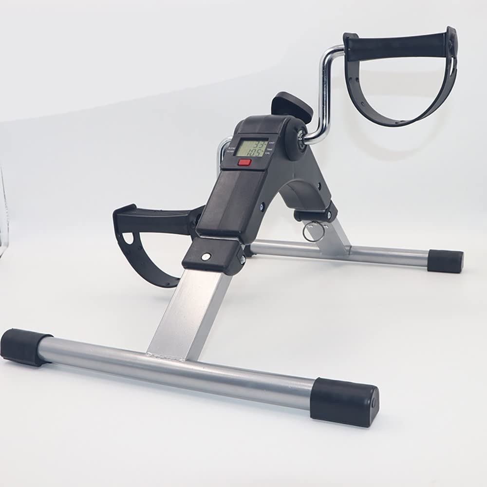 Portable Folding Mini Exercise Bike - Adjustable Resistance Under Desk Pedal Exerciser for Home, Office & Gym - Compact Leg, Arm & Foot Workout Equipment for Women & Men - Ideal for Sitting Down, Stepper Training & Fitness - Black