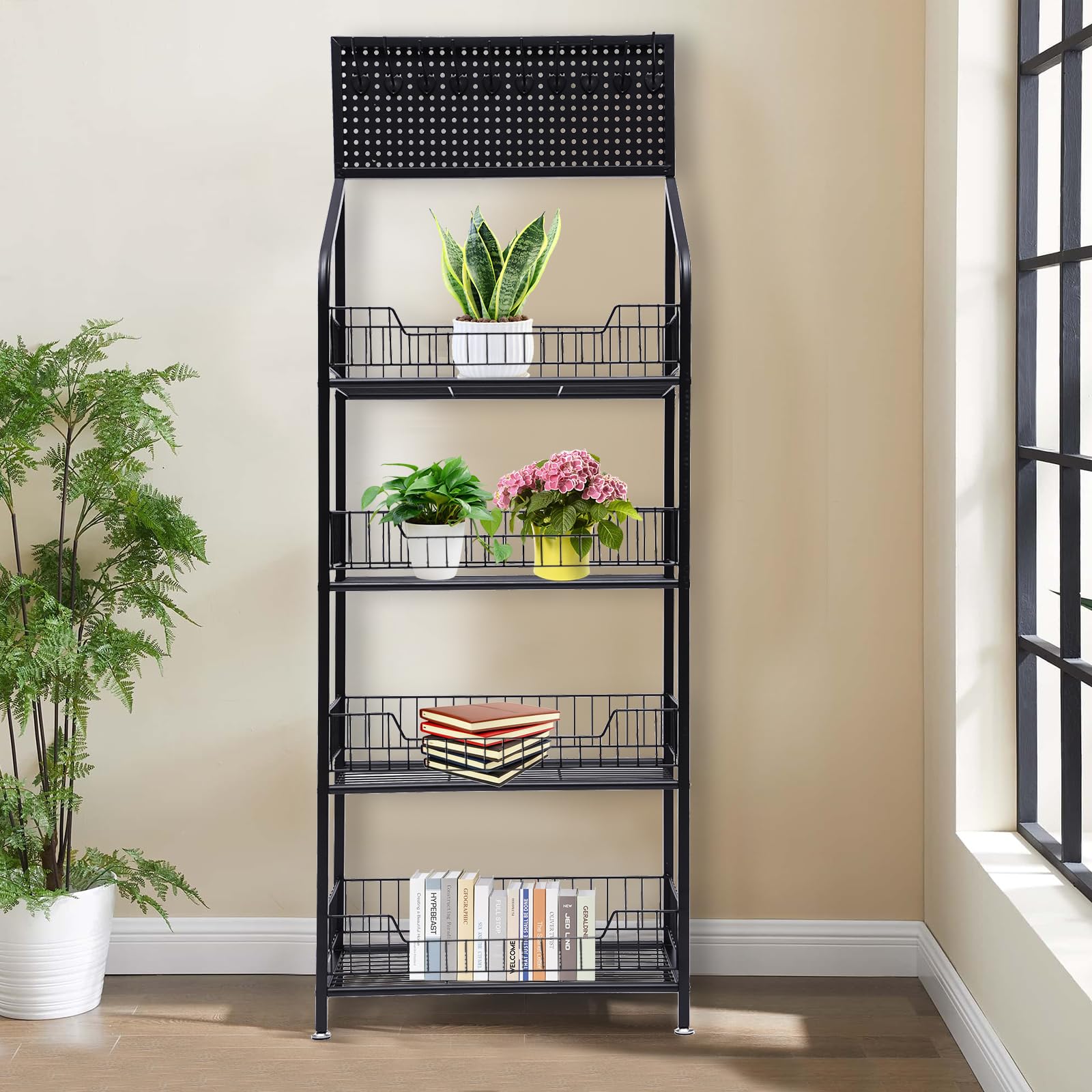 4-Tier Heavy Duty Metal Rolling Kitchen Shelf - 19.6