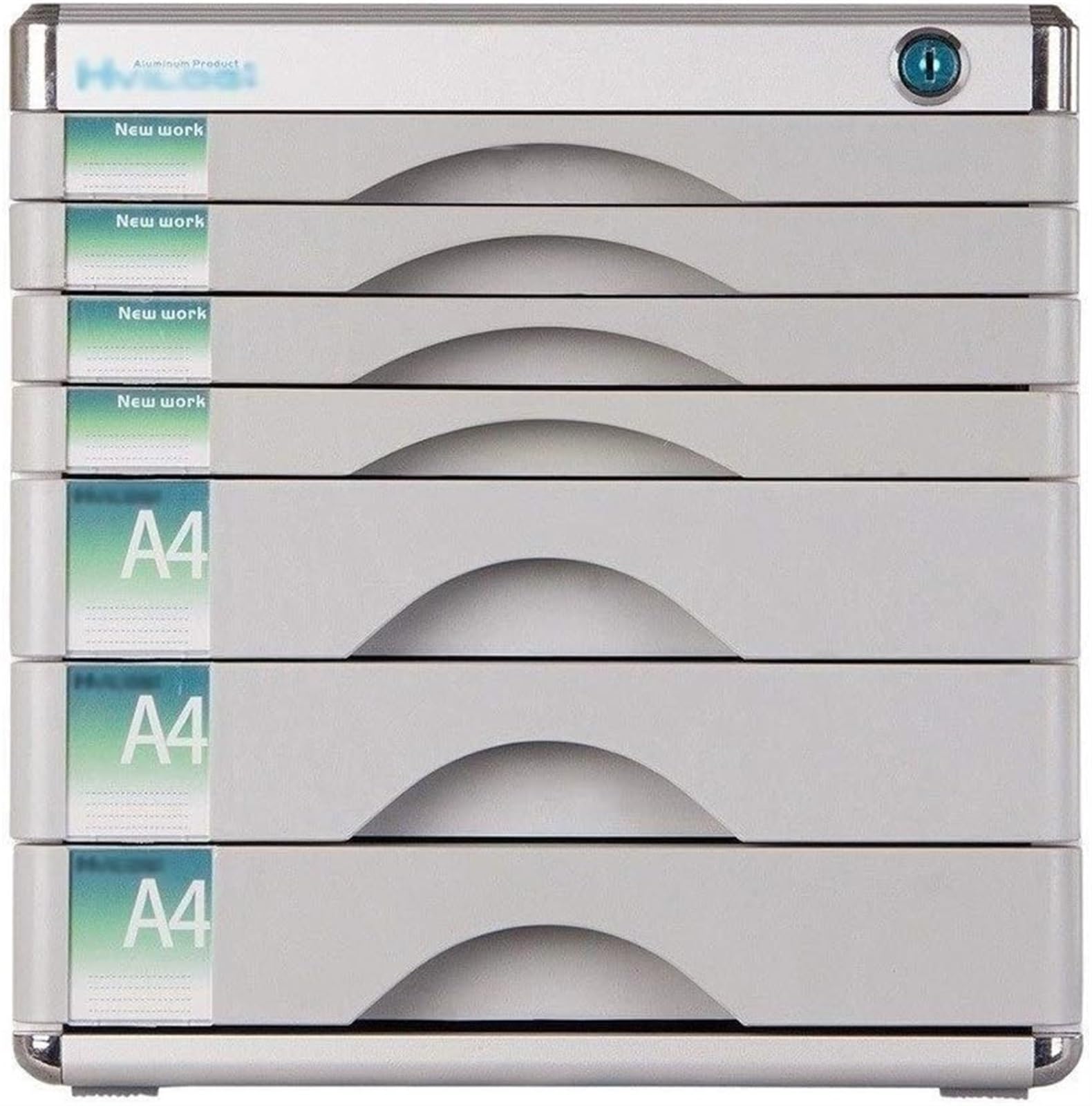 7-Layer Lockable Flat File Cabinet - Aluminum Alloy Office Storage Drawer for Home & Office Organization - Secure Document Storage for Files, Folders & Office Supplies (Silver) | Perfect for Home Offices, Small Businesses & Professional Workspaces