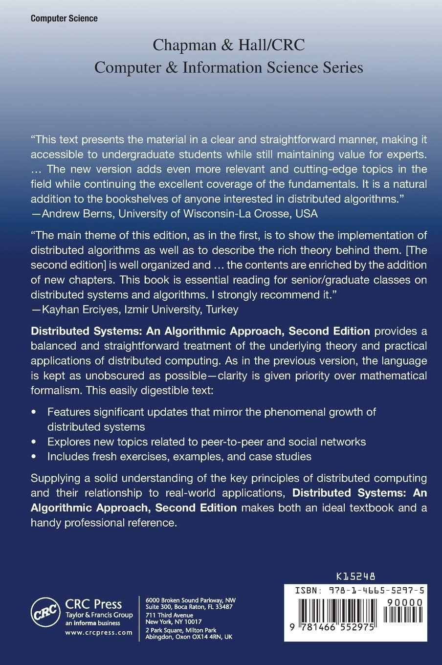 Distributed Systems: An Algorithmic Approach, 2nd Edition - Chapman & Hall/CRC Computer Science Book | Perfect for Computer Science Students & Professionals