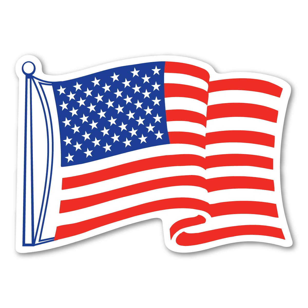 Patriotic Waving American Flag Magnet - 5.5