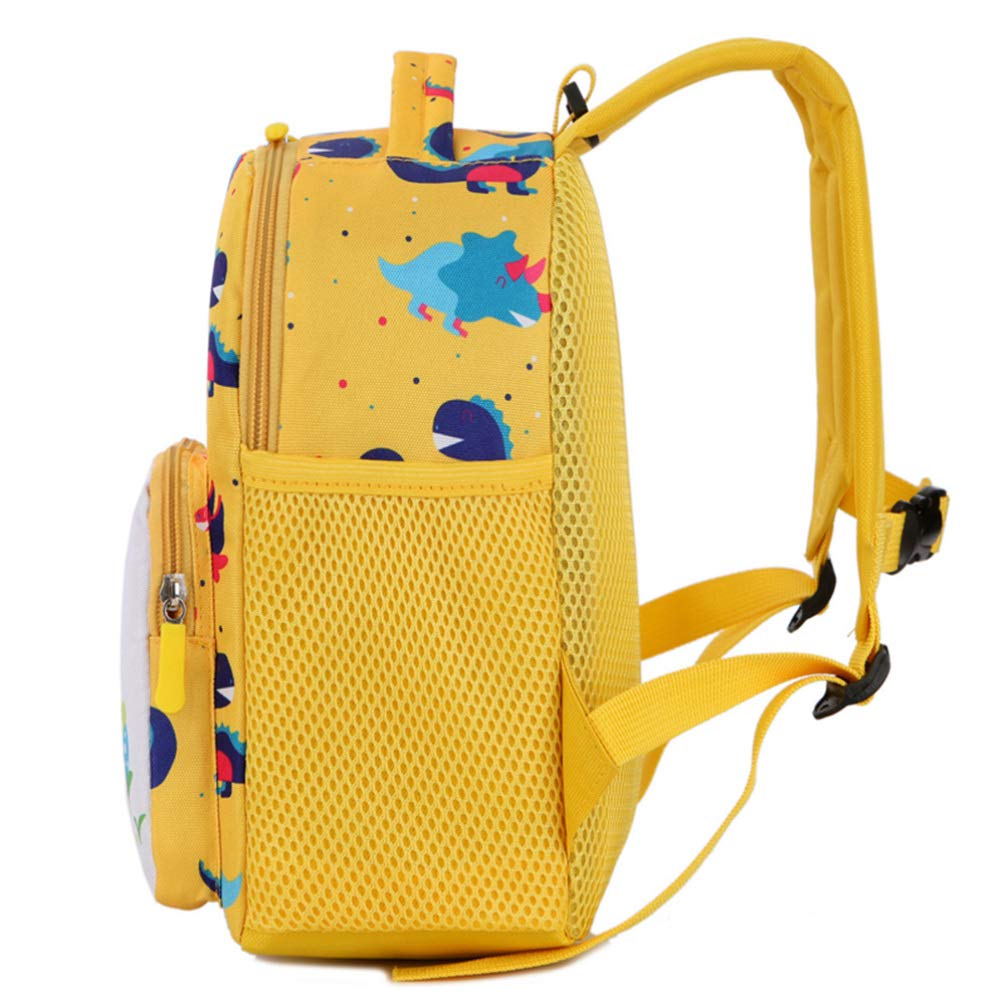 FENICAL Anti-Lost Kids Backpack with Leash - Cute Printed School Bag for Boys & Girls, Lightweight Child Bookbag for Travel, Preschool & Outdoor Activities (Yellow)