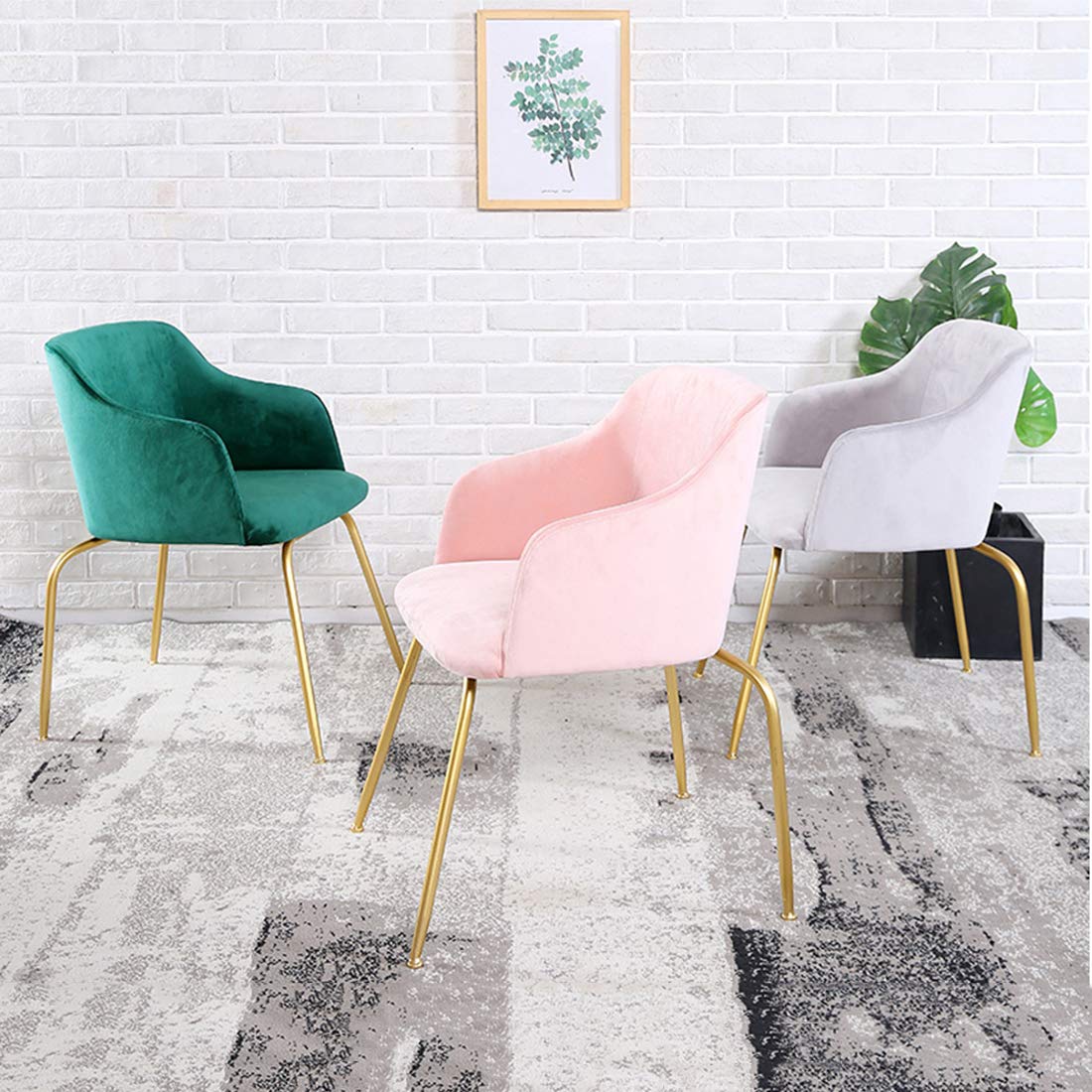 Nordic Iron Restaurant Sofa Chair - Comfortable Fabric Dining Chair for Home, Office, Cafe & Salon | Modern Design Living Room, Study Room & Makeup Chair for Relaxation & Leisure