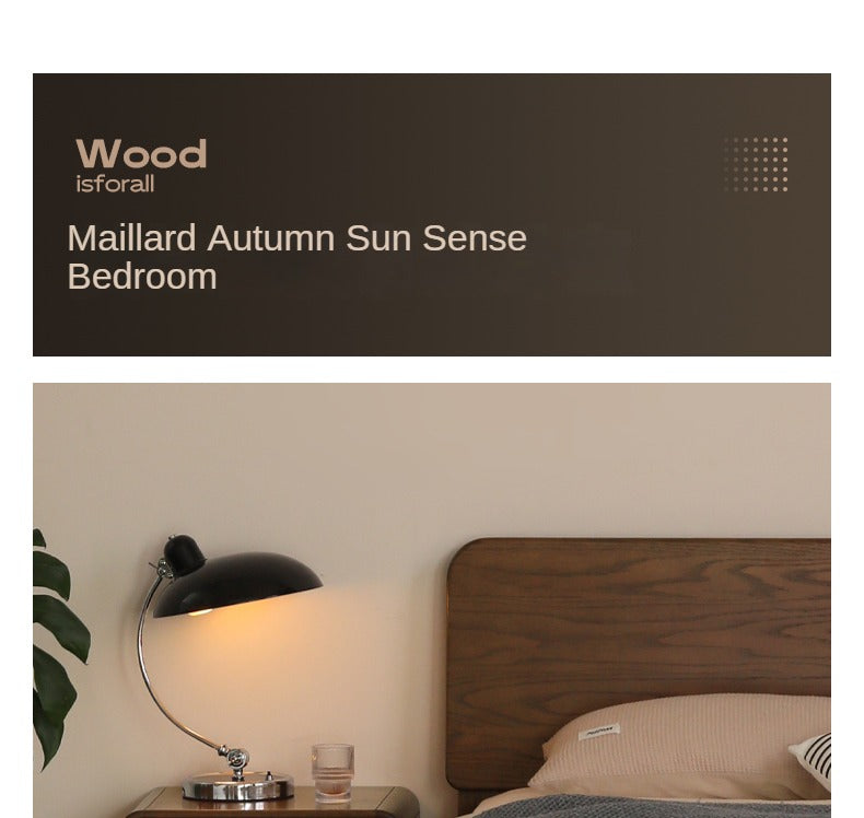 Solid Oak Wood Nordic Modern Bed - Minimalist Scandinavian Style Bedroom Furniture for Home Decor & Cozy Sleeping