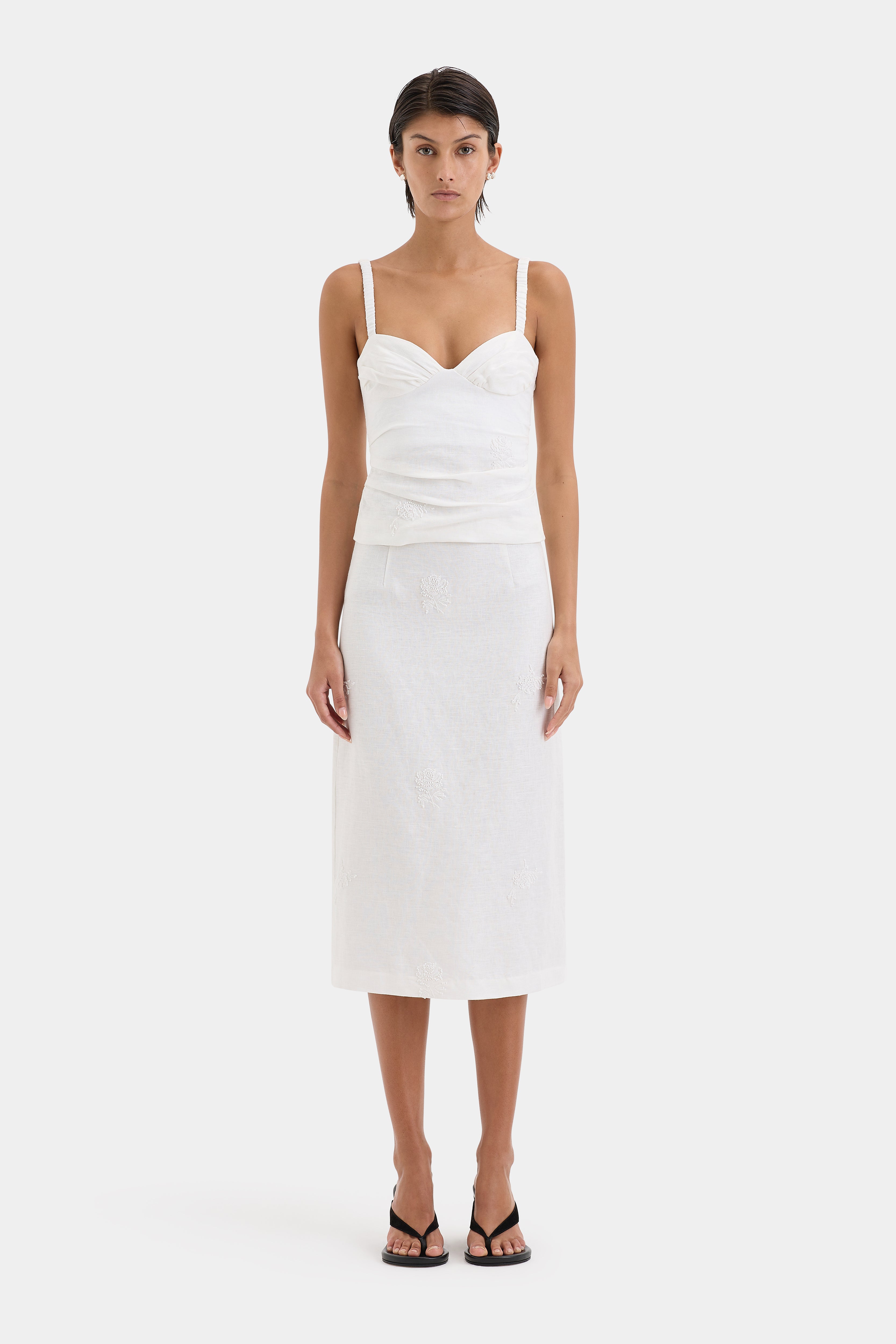 Alessandra Women's Midi Skirt - Flowy A-Line Summer Skirt with Pockets | Perfect for Office, Date Night & Casual Outings