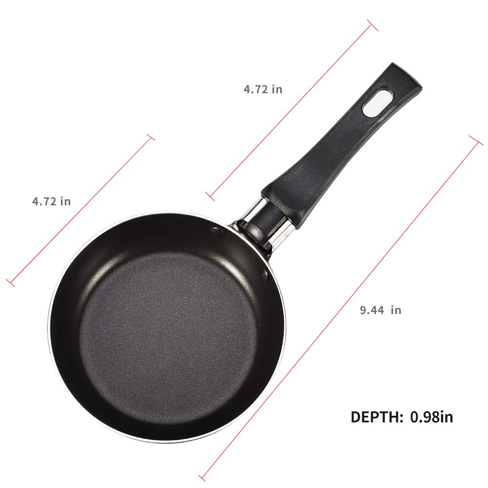 4.72 Inch Mini Non-Stick Frying Pan with Heat-Resistant Handle - Safe for Gas, Oven, Grill & Stove - Perfect for Eggs, Pancakes & Small Meals (Gray Green)