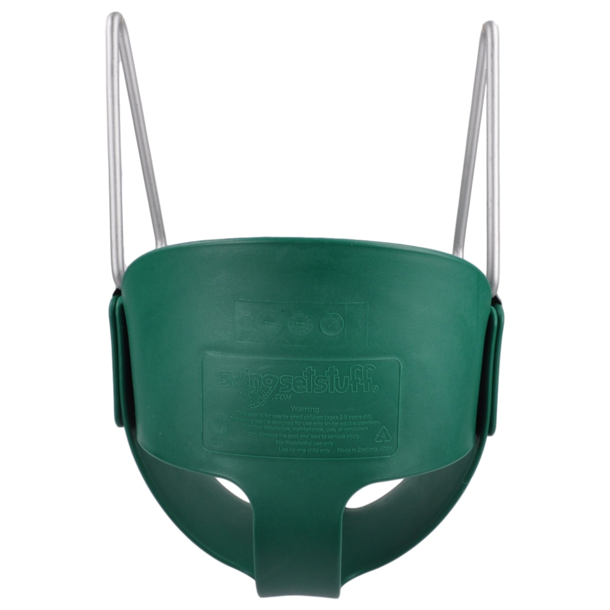 Highback Full Bucket Swing Seat (Green) - Replacement Swing Seat Only with Durable SSS Logo Sticker - Perfect for Backyard Playsets, Parks & Playgrounds
