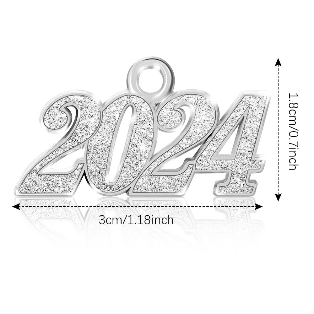 2024 Graduation Tassel with Silver Year Charm - Decorative Cap Tassel for High School & College Graduation Ceremonies - Perfect for Graduation Decor, Keepsakes & Photo Props