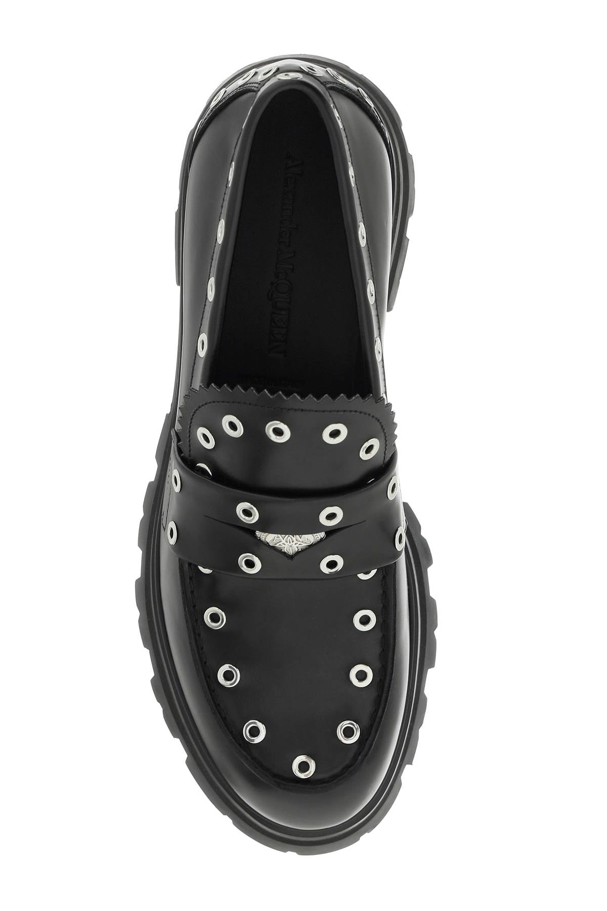 Alexander McQueen Seal Logo Penny Loafers - Classic Black Leather Slip-On Shoes for Men | Perfect for Business, Casual & Formal Wear
