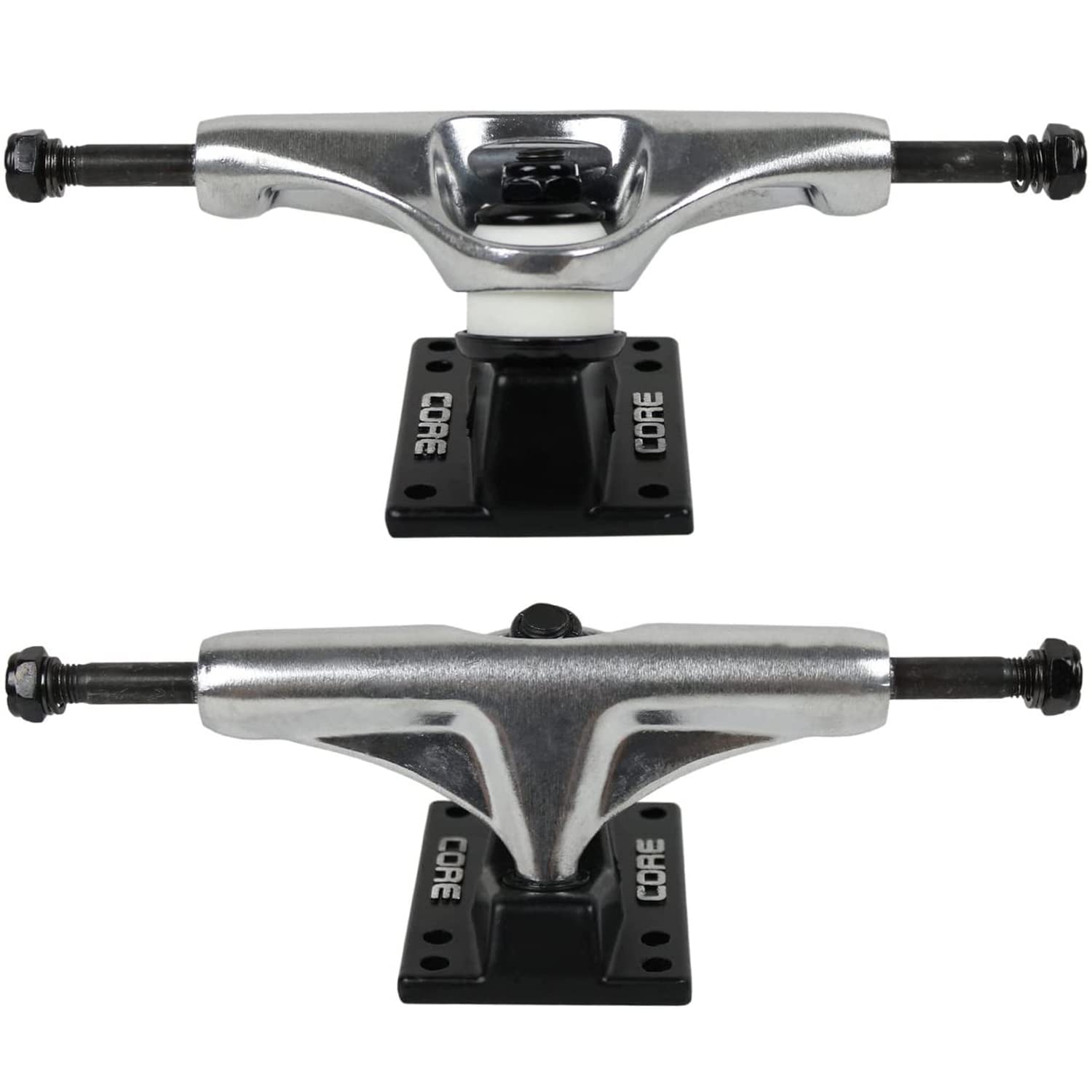 Premium Core Silver Skateboard Trucks & Wheels with ABEC 5 Bearings - Perfect for Street Skating, Park Riding & Smooth Cruising