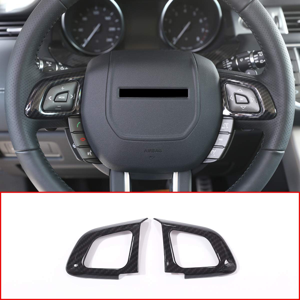 Carbon Fiber Steering Wheel Trim for Land Rover Evoque 2012-2017 - ABS Upgrade for Interior Styling