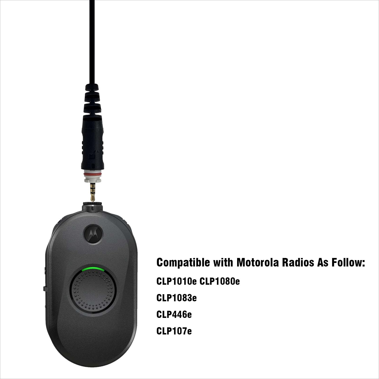 MONICONA C-Shaped Walkie Talkie Earpiece Headset with Microphone - Compatible with Motorola CLPe Plus, CLP446e, CLP1010e, CLP1080e, CLP1083e (2-Pack) - Ideal for Security, Construction, and Event Staff Communication