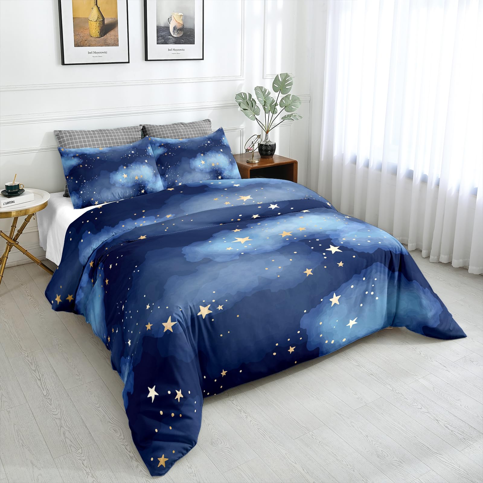 Starry Sky Duvet Cover Twin Size - Galaxy Print Comforter Cover with 2 Pillowcases, Meteor Shower Bedding Set for Kids & Teens Room Decor | Perfect for Astronomy Lovers & Celestial Themed Bedrooms