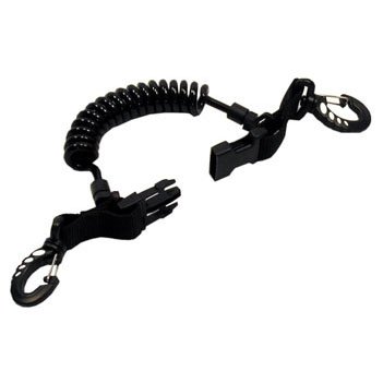 Promate Scuba Diving Quick-Release Coiled Lanyard with 2 Hooks - Secure Gear Attachment for Underwater Diving, Snorkeling & Water Sports