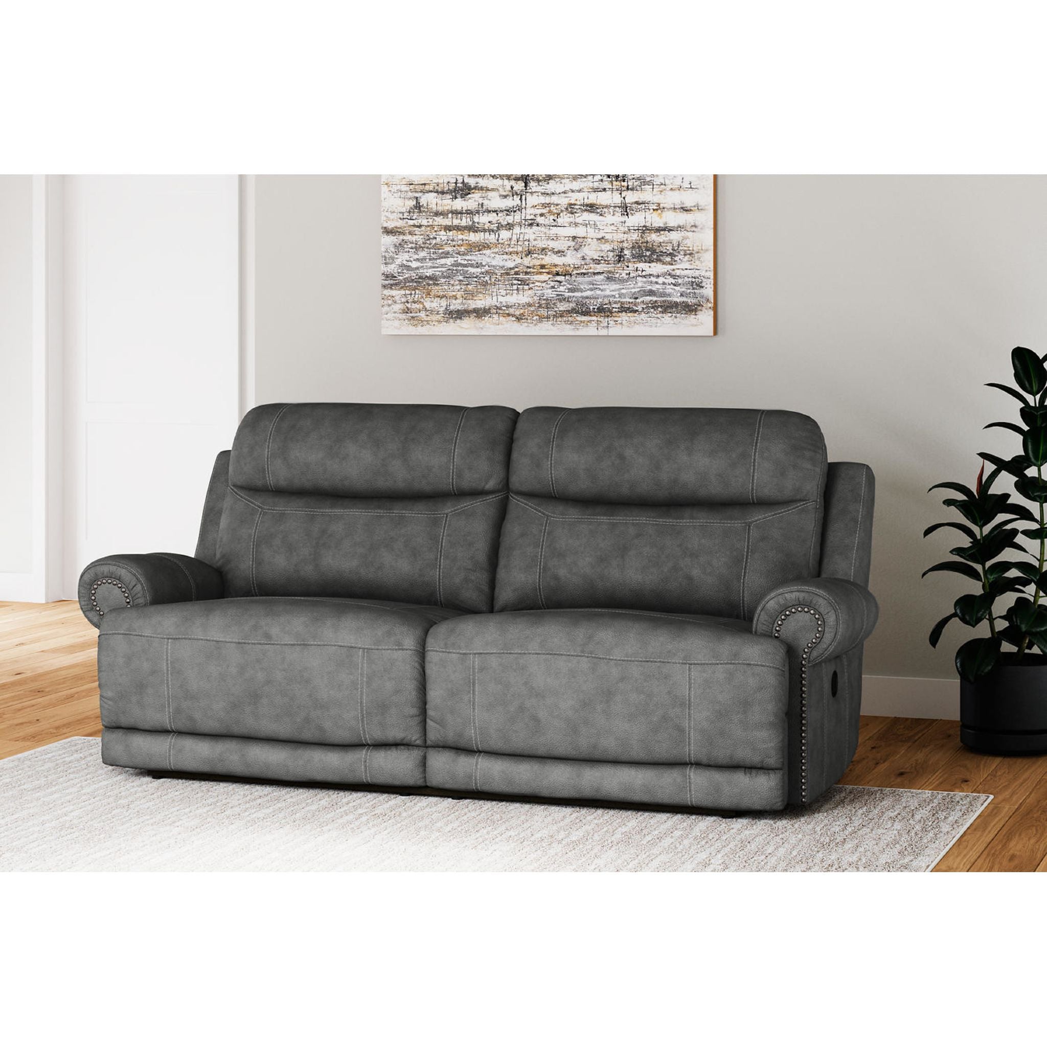 Stylish Austere Reclining Sofa in Gray - Modern Comfort for Living Room, Home Theater & Lounge Spaces