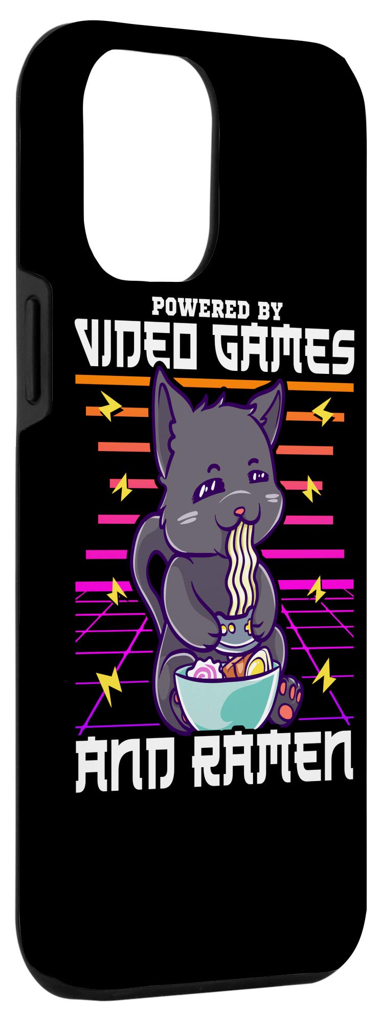 iPhone 12 Pro Max Case - Anime Cat Design with Video Game & Ramen Theme | Shockproof Protective Cover for iPhone 12 Pro Max | Perfect for Gaming, Anime Fans & Daily Use