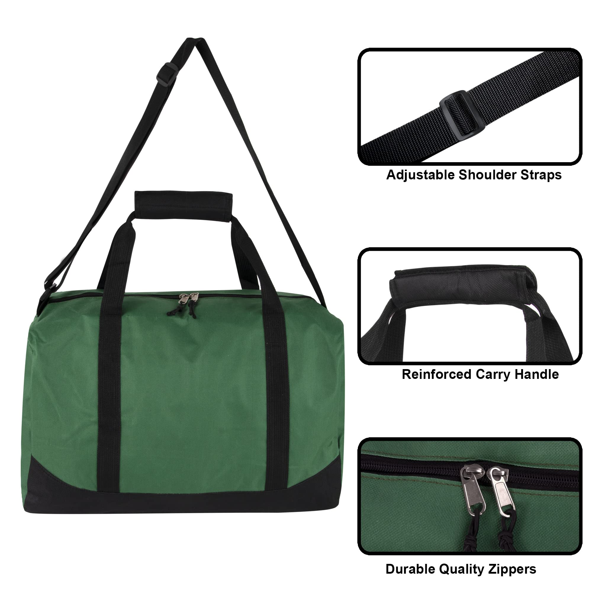 30L 17 Inch Canvas Duffle Bag for Travel - Water-Resistant Weekender Overnight Bag for Men & Women, Gym Sports Carry-On Shoulder Tote with Pockets (Green) - Perfect for Weekend Getaways, Gym Workouts & Air Travel